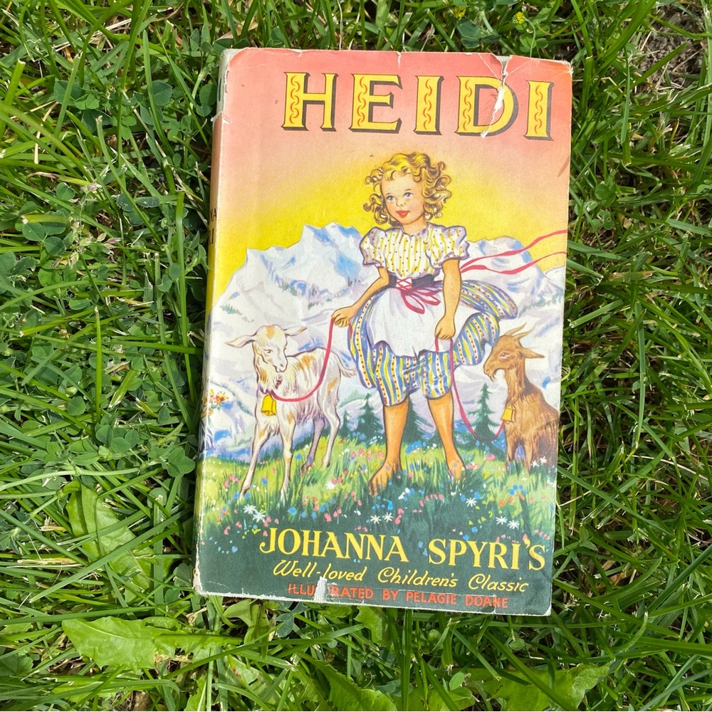 Vintage 1966 Heidi Hardcover Novel by Johana Spryi. Illustrated by Pelagie Doane